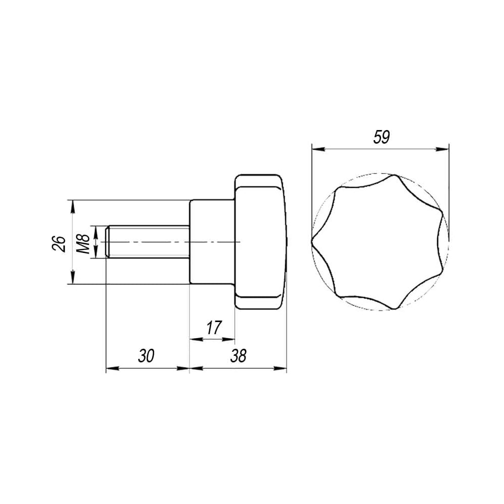 Звездообразная ручка EMES BKC630830