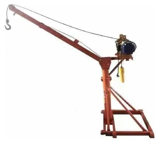 Изображение товара Строительный мини-кран TOR KM 300/500 кг, 60/30 м, с поворотной стрелой и электролебедкой (220В) 1024010