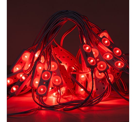 Изображение товара Светодиодный модуль MAKSILED 0.96вт, 24в, ip67, smd2835 2led, 40лм, красный, 40 шт./упаковка ML-M2SM-L-2835-R-24V