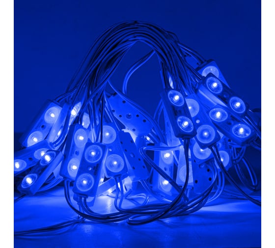 Изображение товара Светодиодный модуль MAKSILED 0.96вт, 24в, ip67, smd2835 2led, 20лм, синий, 40 шт./упаковка ML-M2SM-L-2835-B-24V