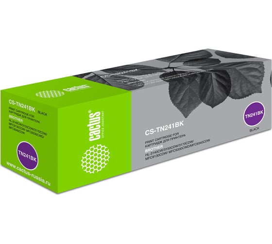 Изображение товара Лазерный картридж Cactus tn-241bk черный, 2500 страниц, для brother hl-3170cdw CS-TN241BK 836745