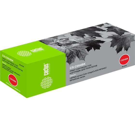 Изображение товара Картридж лазерный CS-C054BK 054 BK черный (1500стр.) для Canon LBP 621Cw/ 623Cdw/641Cw/643Cdw Cactus 1191887