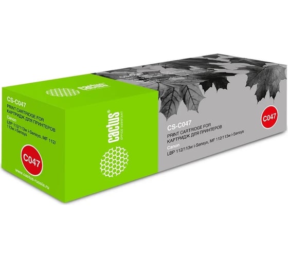 Изображение товара Картридж лазерный CS-C047 Cartridge 047 черный (1600стр.) для Canon LBP112/LBP113W Cactus 1207756