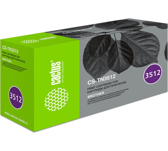 Изображение товара Лазерный картридж Cactus tn-3512 черный, 12000 страниц, для brother dcp l6600dwhl/l6250dnhl/l6 CS-TN3512 479307