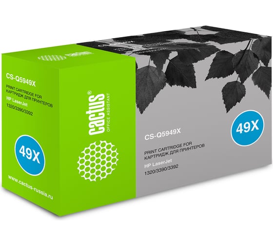 Изображение товара Лазерный картридж Cactus q5949x черный, 6000 страниц, для hp lj 1320/3390/3392 CS-Q5949X 807344