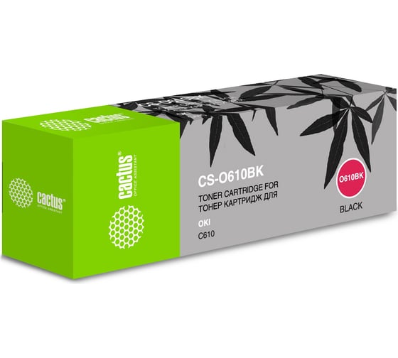 Изображение товара Лазерный картридж Cactus 44315324 черный, 8000 страниц, для oki c610 CS-O610BK 942832