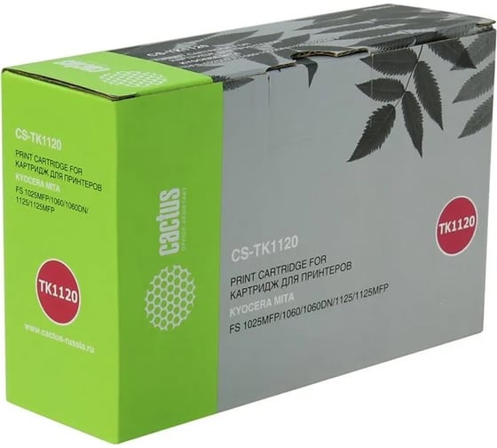 Изображение товара Лазерный картридж Cactus tk-1120 черный, 3000 страниц, для kyocera fs 1025mfp/1060/1060dn/1125 CS-TK1120 924306