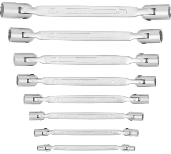 Изображение товара Набор 12-гранных двусторонних шарнирных ключей NORGAU NBS34-008 6x7-20x22 мм, 8 шт. 060510708