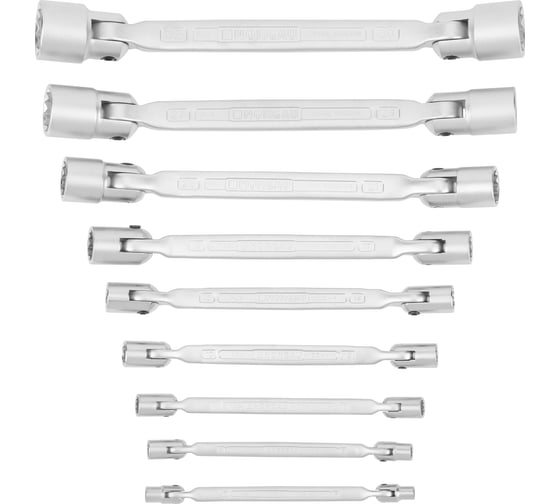 Изображение товара Набор 12-гранных двусторонних шарнирных ключей NORGAU NBS34-090 6x7-30x32 мм, 9 шт. 060510790