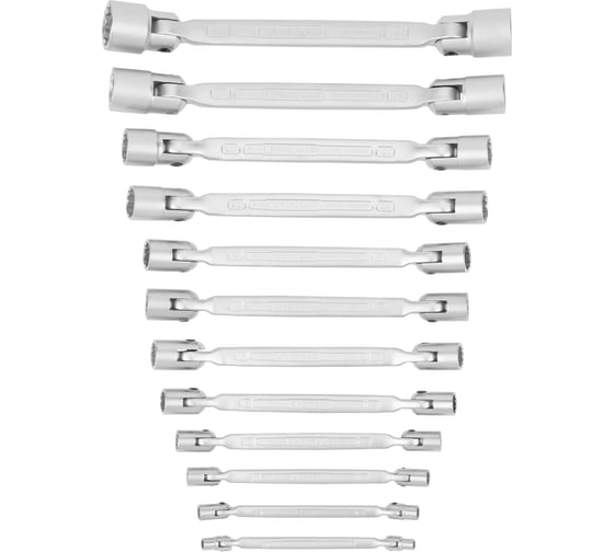 Изображение товара Набор 12-гранных двусторонних шарнирных ключей NORGAU NBS34-012 6x7-30x32 мм, 12 шт. 060510712