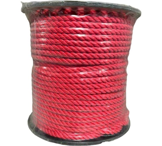 Изображение товара Канат тросовой свивки АзотХимФортис пп, 16 мм, 50 м, красный (кат) 73747