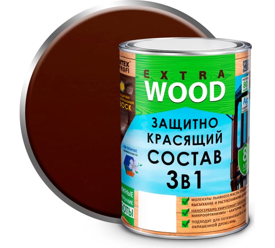 Изображение товара Защитно-красящий состав 3в1 FARBITEX EXTRA махагон, 0.8 л 4300011273