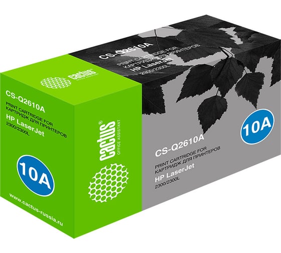 Изображение товара Лазерный картридж Cactus q2610a черный, 6000 страниц, для hp lj 2300/2300l CS-Q2610A 807327