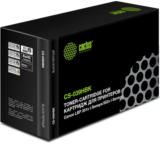 Изображение товара Картридж лазерный CS-039HBK 039 H черный (25000стр.) для Canon LBP 351x i-Sensys /352x i-Sensys Cactus 1060885