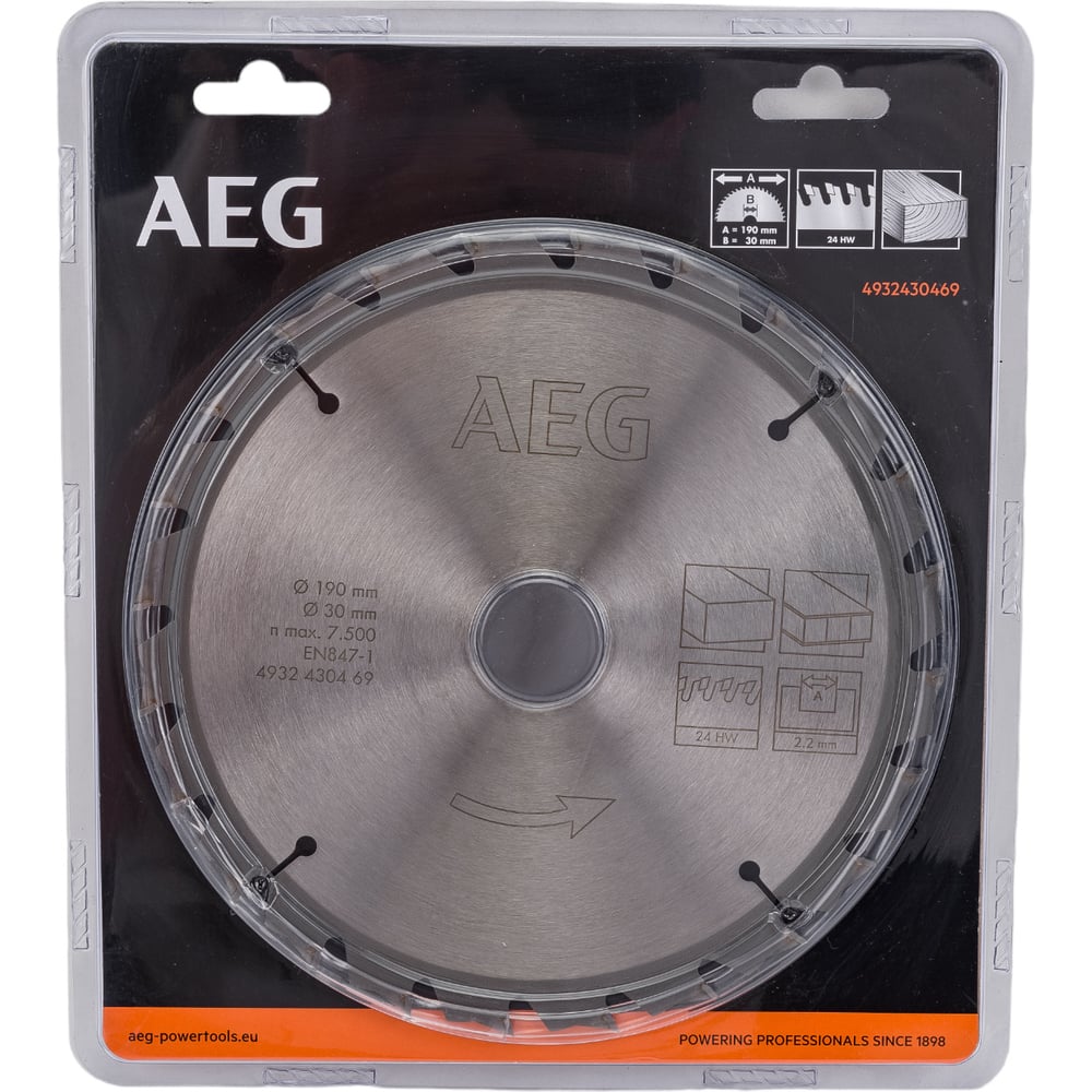 Пильный диск AEG 4932430469 Circular Saw Blades 190x30 мм, 24Z - фото 1