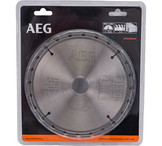 Изображение товара Пильный диск Circular Saw Blades 190x30 мм, 24Z AEG 4932430469