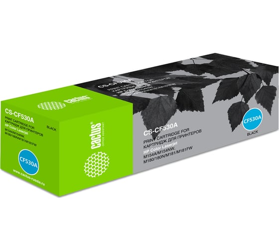 Изображение товара Лазерный картридж Cactus cf530a черный, 1100 страниц, для hp lj m180n/m181fw CS-CF530A 1025416