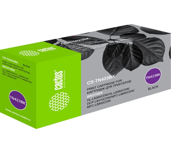 Изображение товара Лазерный картридж Cactus tn-423bk черный, 6500 страниц, для brother dcp l8410cdw/hl l8260cdw/ CS-TN423BK 1060753