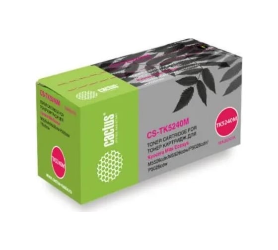 Изображение товара Лазерный картридж Cactus tk-5240m пурпурный, 3000 страниц, для kyocera ecosys m5526cdn/m5526c CS-TK5240M 1011600