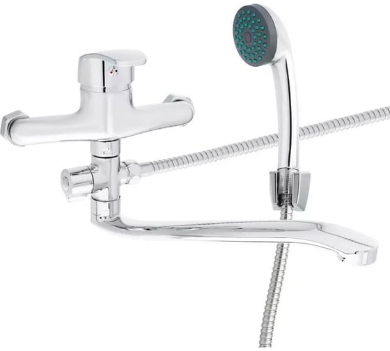 Изображение товара Смеситель для ванны СоюзКран с душем, плоский излив, 30 см, керамический картридж 40 мм, хром SK09-I101 566-169