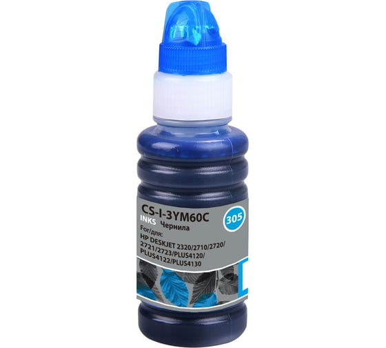 Изображение товара Чернила Cactus №305 голубой 100мл для hp deskjet 2710/2120/2721/2722/2723 CS-I-3YM60C 1553409
