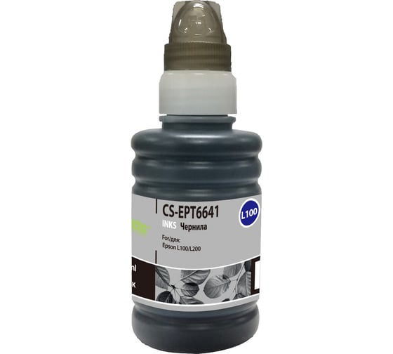 Изображение товара Чернила Cactus t664 черный 100мл для epson l100/l110/l120/l132/l200/l210/l222/l300/l312/l CS-EPT6641 807061