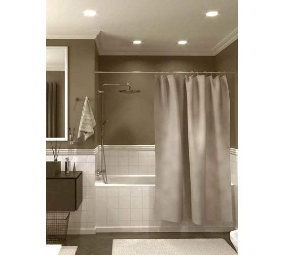 Изображение товара Занавеска для ванной комнаты MY SPACE CAPITAL beige 180x180 Polyester PR180180007