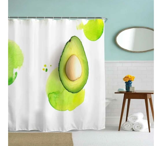 Изображение товара Занавеска для ванной комнаты MY SPACE Avocado 180x180 Polyester PR180180029