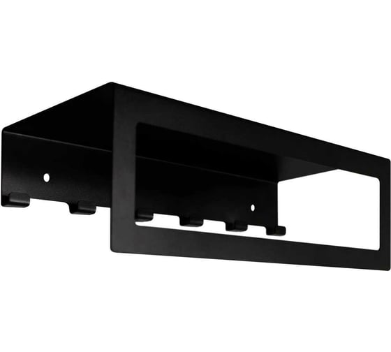 Изображение товара Полка для ванной с держателем под полотенце MY SPACE 1 черный муар SHTO35-17