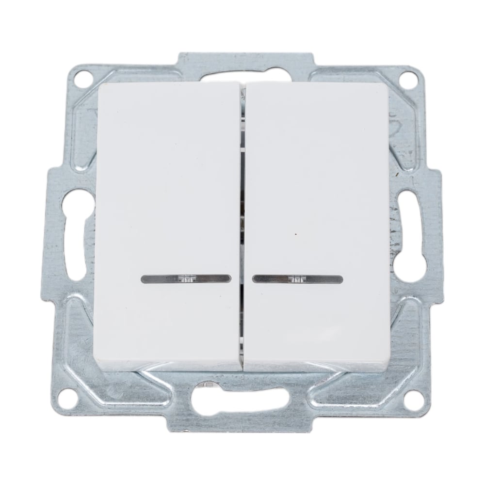 Изображение товара 2-клавишный выключатель GUNSAN Eqona с индикацией белый 16401100-250104