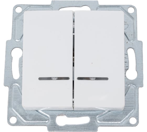 Изображение товара 2-клавишный выключатель GUNSAN Eqona с индикацией белый 16401100-250104