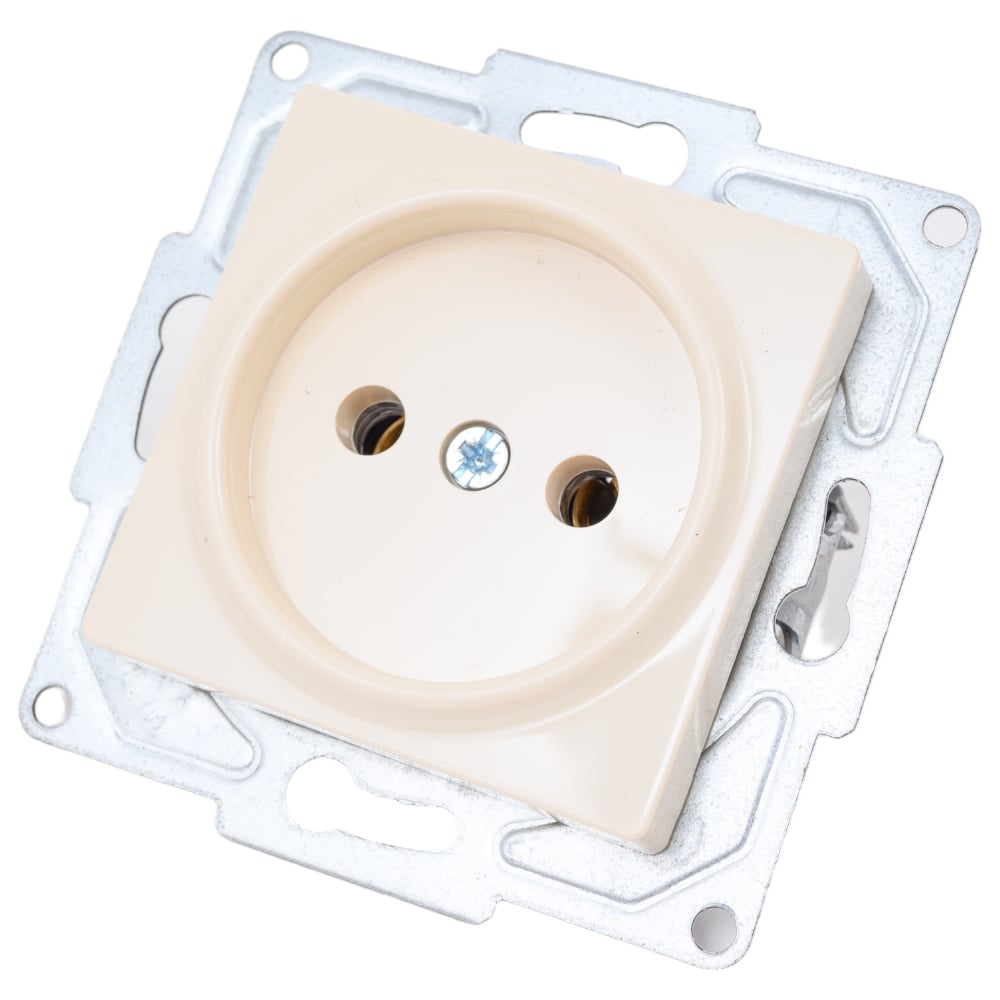 Изображение товара Розетка GUNSAN 1 пост Eqona без заземления кремовая для встраиваемого монтажа