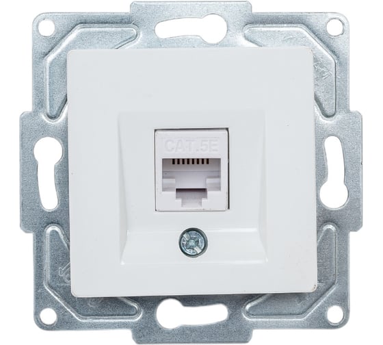 Изображение товара Компьютерная розетка GUNSAN 1 пост Eqona с jak5 белый 16401100-157130