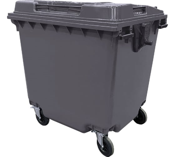 Изображение товара Мусорный контейнер Тара.ру 1100 л, на колёсах, серый 24909