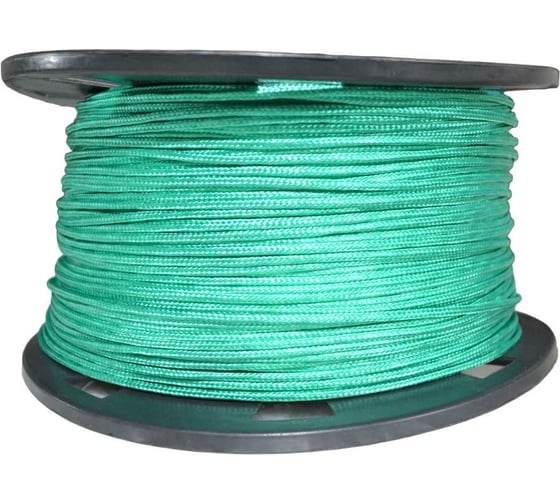 Изображение товара Плетеная веревка Эбис полипропилен, 3 мм, 500 м, зеленая 76242