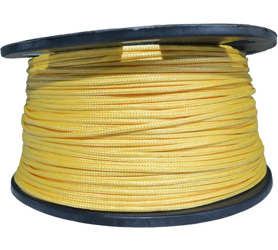 Изображение товара Плетеная веревка Эбис полипропилен, 3 мм, 500 м, желтая 76321