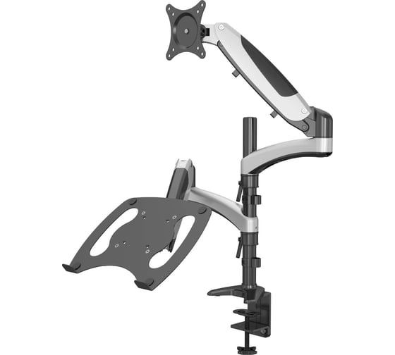 Изображение товара Кронштейн для монитора/ноутбука CACTUS CS-VM-LH08-AL серебряный, 13"-27" макс. 8 кг, настольный, поворот 1380946