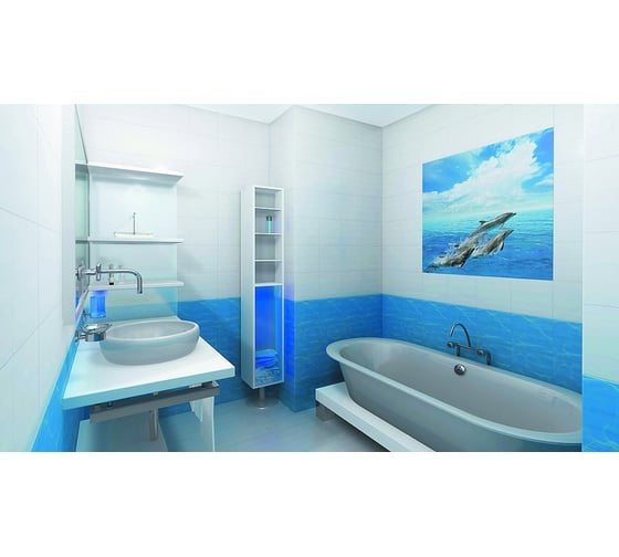 Изображение товара Панель ПВХ КронаПласт Unique дельфины, 4 шт. 00-00026087