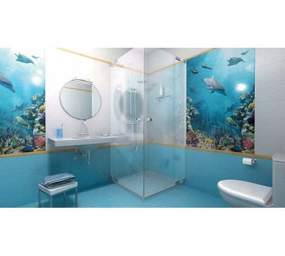 Изображение товара Панель ПВХ КронаПласт Unique подводный мир, 4 шт. 00-00026089