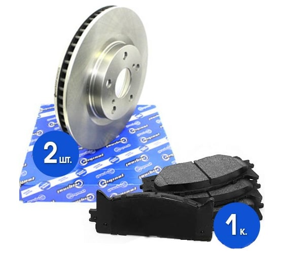 Изображение товара Диски тормозные с колодками передние комплект для а/м Toyota Camry V40 06-11/Rav 4 Riginal RGDF4828SKIT