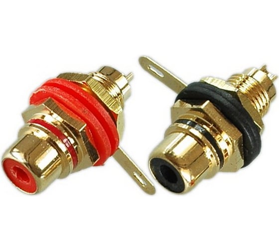 Изображение товара Разъем RCA гнездо Pro Legend металл с изолятором на корпус, красный и черный, Gold, PL2171