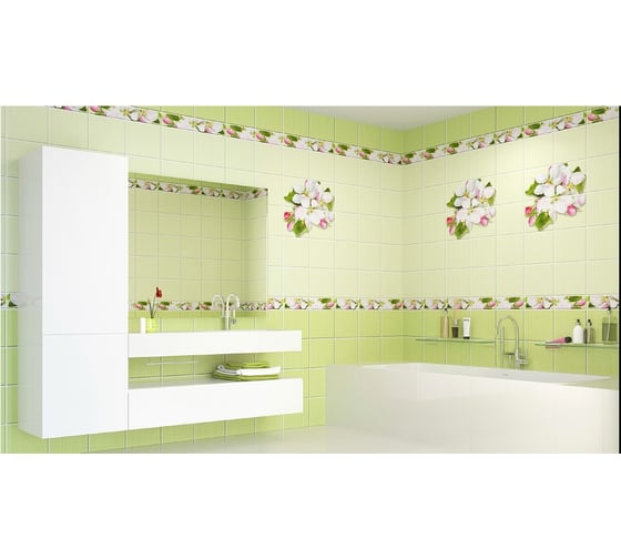 Изображение товара Панель ПВХ КронаПласт Unique яблоневый цвет зеленый, 2 шт. 00-00023749