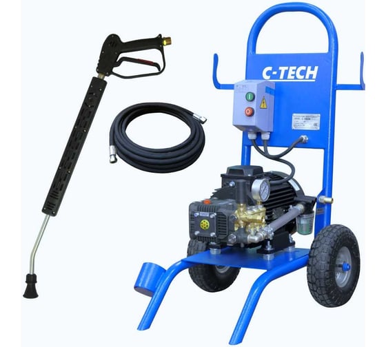 Изображение товара Мойка высокого давления C-TECH АВД 200 бар, 15 л/мин, 5.5 кВт ByPass + комплект ручной мойки NTR2015ET1E1BP2FM-10-SPG6 NTR2015ET1E1BP2FMT-10-SPG6