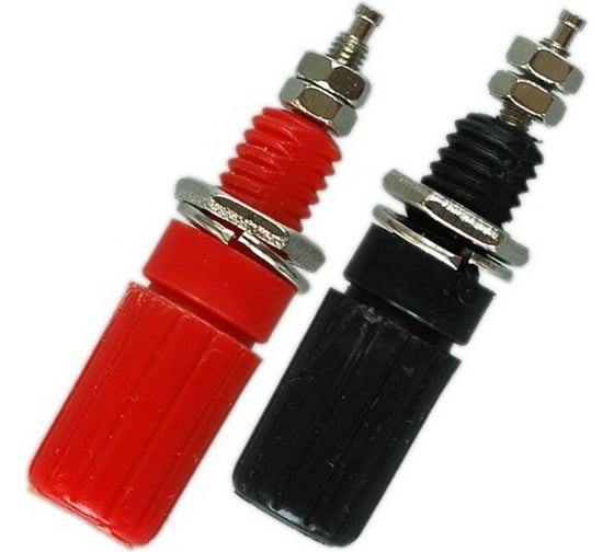 Изображение товара Разъем BANANA гнездо Pro Legend 45 мм пластик на корпус, красный и черный, PL2241