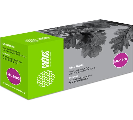 Изображение товара Лазерный картридж Cactus mlt-d104s черный, 1500 страниц, для samsung ml-1660/1665/scx-3205/320 CS-S1660S 943989