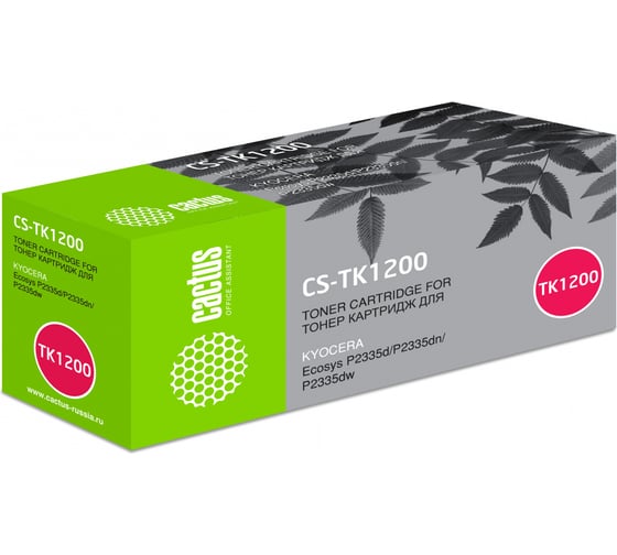 Изображение товара Лазерный картридж Cactus tk-1200 черный, 3000 страниц, для kyocera ecosys p2335d/p2335dn/p2335 CS-TK1200 1070435