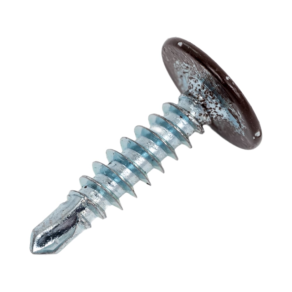 Изображение товара Саморез с прессшайбой 4,2x19 коричневый RAL 8017, 50 шт.