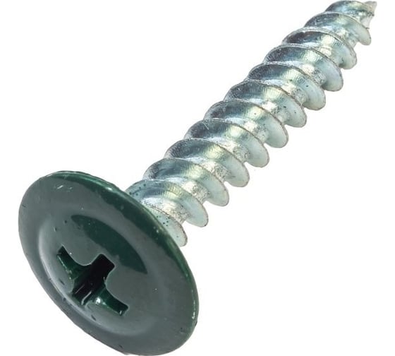 Изображение товара Саморез с прессшайбой крепежная техника зеленый мох 4,2x16 ral 6005, сверло, 50 шт. 10650
