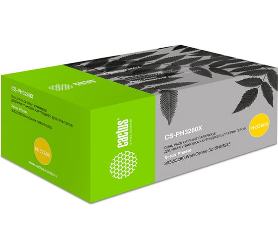 Изображение товара Лазерный картридж Cactus 106r02782 черный, 6000 страниц, для xerox ph 3052/3052ni/3260 CS-PH3260X 364620
