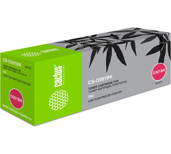 Изображение товара Картридж лазерный 44973544 CS-O301BK 44973544 черный (2200стр.) для Oki C301/321 Cactus 807391